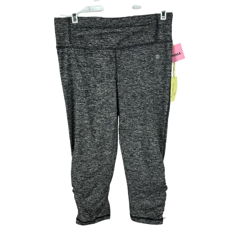 Tangerine Womens Heather Charcoal/Strawberry Ladies Capri Leggings Size S